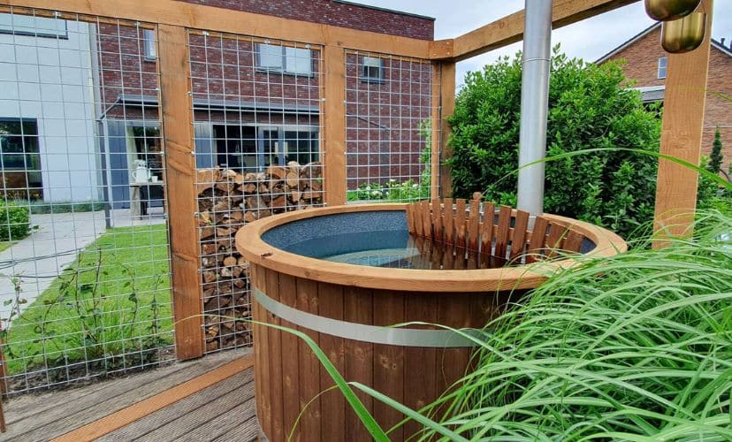 Welltub met interne kachel