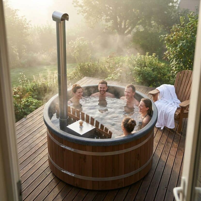 Welltub met interne kachel