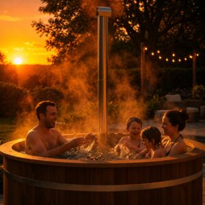 Hottub bij zonsondergang